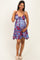 Blue Floral Paisley Patchwork Print Maternity Mini