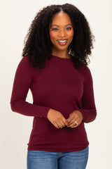Burgundy Long Sleeve Maternity Top