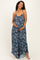 Navy Floral Beaded Wide Leg Maternity Jumpsuit