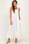 White Cutout Tie Back Midi Dress