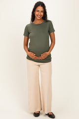 Sage Basic Short Sleeve Maternity Top