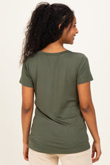 Sage Basic Short Sleeve Maternity Top