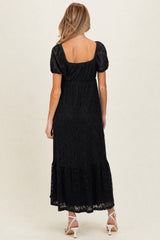 Black Lace Maternity Maxi Dress