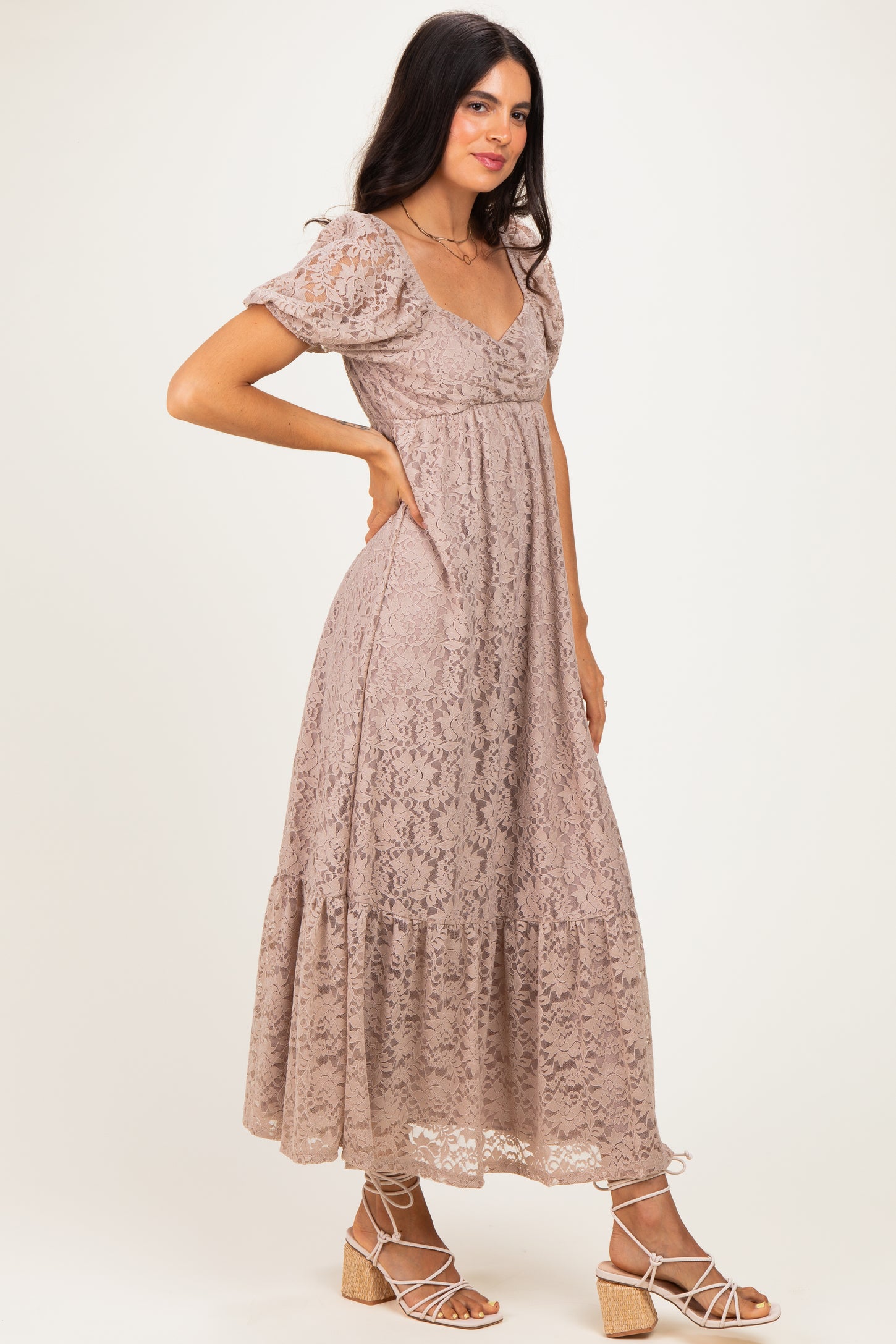 Mocha Lace Maxi Dress