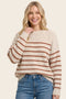 Rust Striped Basic Sweater