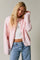 Light Pink Long Sleeve Crew Neck Cardigan