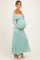 Seafoam Lace Off Shoulder Long Sleeve Maternity Maxi Dress