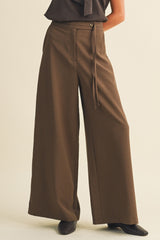 Coconut Tie-Waist Wide Leg Trousers
