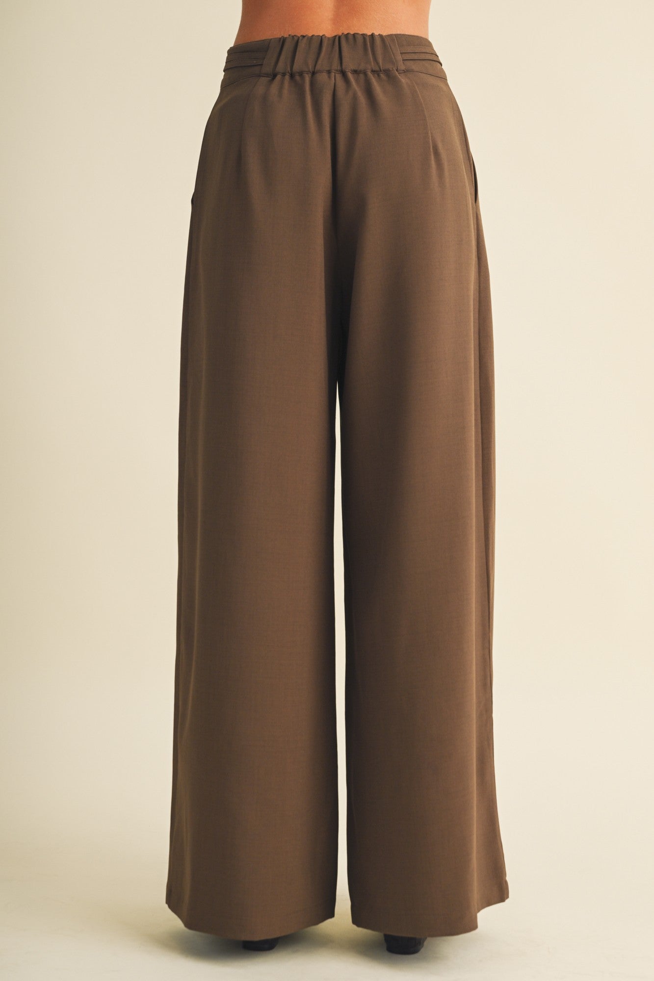 Coconut Tie-Waist Wide Leg Trousers