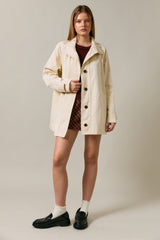 Cream Oversized High Neck Jacket