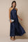 Navy Halter Back Bow Tie Maxi Dress
