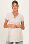 PinkBlush Stone Draped Front Maternity Nursing Top