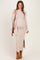 Sand Ribbed Knit Scarf Maternity Midi Dress