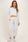 Light Heather Grey Cropped Long Sleeve Pant Maternity Set
