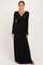 PinkBlush Black Long Sleeve Draped Nursing Maxi Dress