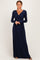 PinkBlush Navy Long Sleeve Draped Nursing Maxi Dress