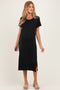 Black Side Slit Maternity Midi Dress