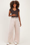 Oatmeal Contrast Waist Drawstring Maternity Pants