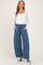 Dusty Blue Fleece Barrel Leg Maternity Sweatpants