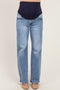 Light Blue Wash Wide Leg Maternity Jeans