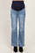 Blue Side Seam Detail Relaxed Bootcut Maternity Jeans