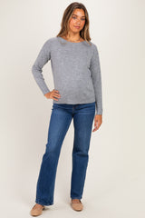 Navy Dark Wash Slim Wide Leg Maternity Jeans