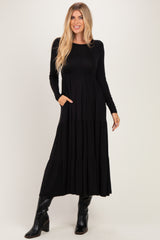 Black Long Sleeve Maxi Dress