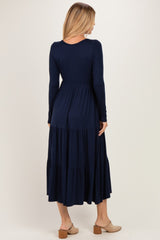 Navy Long Sleeve Maxi Dress
