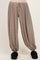 Brown Striped Knit Drawstring Maternity Pants