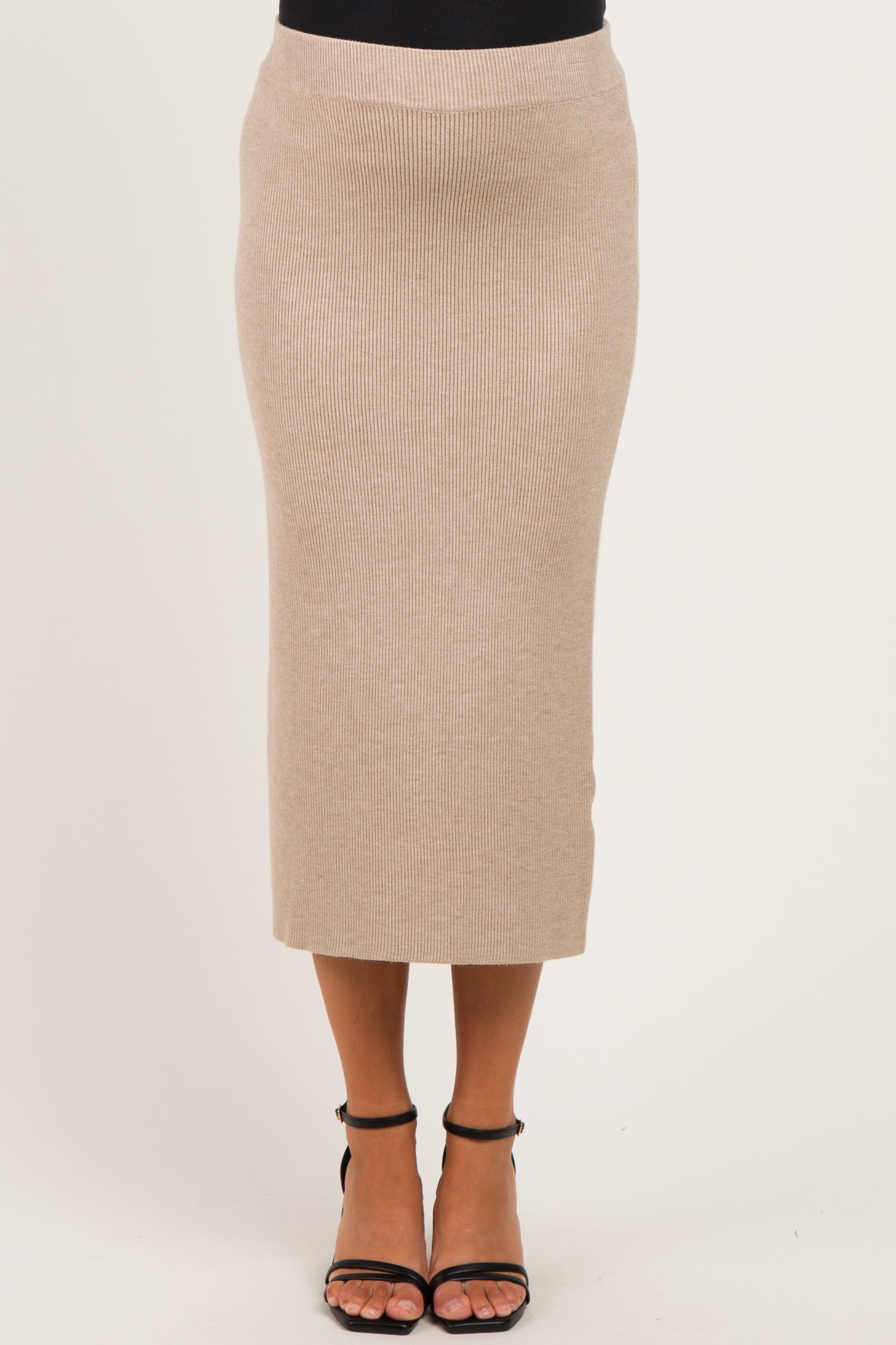 Pebble Ribbed Sweater Maternity Midi Skirt