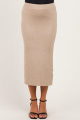 Pebble Ribbed Sweater Maternity Midi Skirt