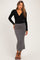 Charcoal Two Tone Ribbed Sweater Maternity Midi Skirt