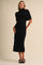 Black Mock Neck Shawl Midi Sweater Dress