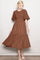 Cinnamon Flutter Sleeve Jacquard Smocked Midi Dress