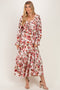 Cream Floral Long Sleeve Maxi Dress