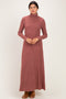 Rust Turtleneck Long Sleeve Maxi Dress