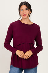 Burgundy Nursing Lift-Up Long Sleeve Top