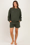 Dark Olive Maternity Pullover & Shorts Set