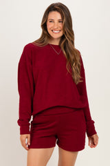 Cabernet Maternity Pullover & Shorts Set