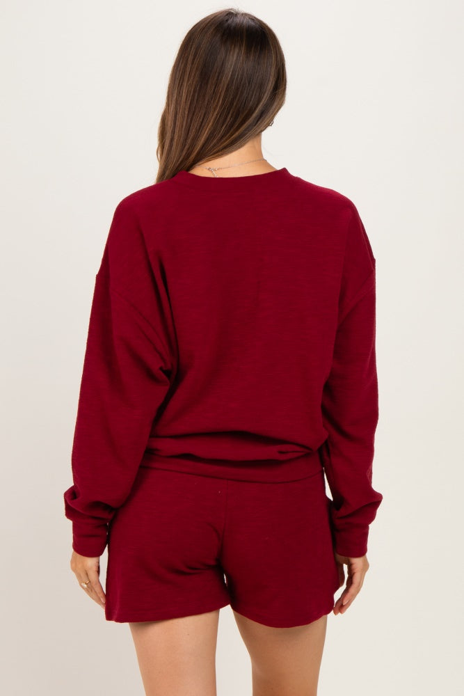 Cabernet Maternity Pullover & Shorts Set