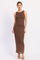 Chocolate Brown Lace Sleeveless Maxi Dress
