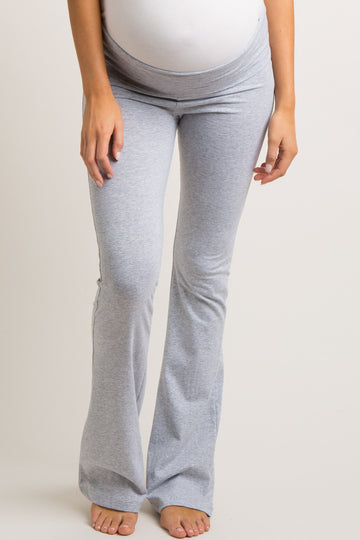 Grey Heathered Basic Maternity Lounge Pants