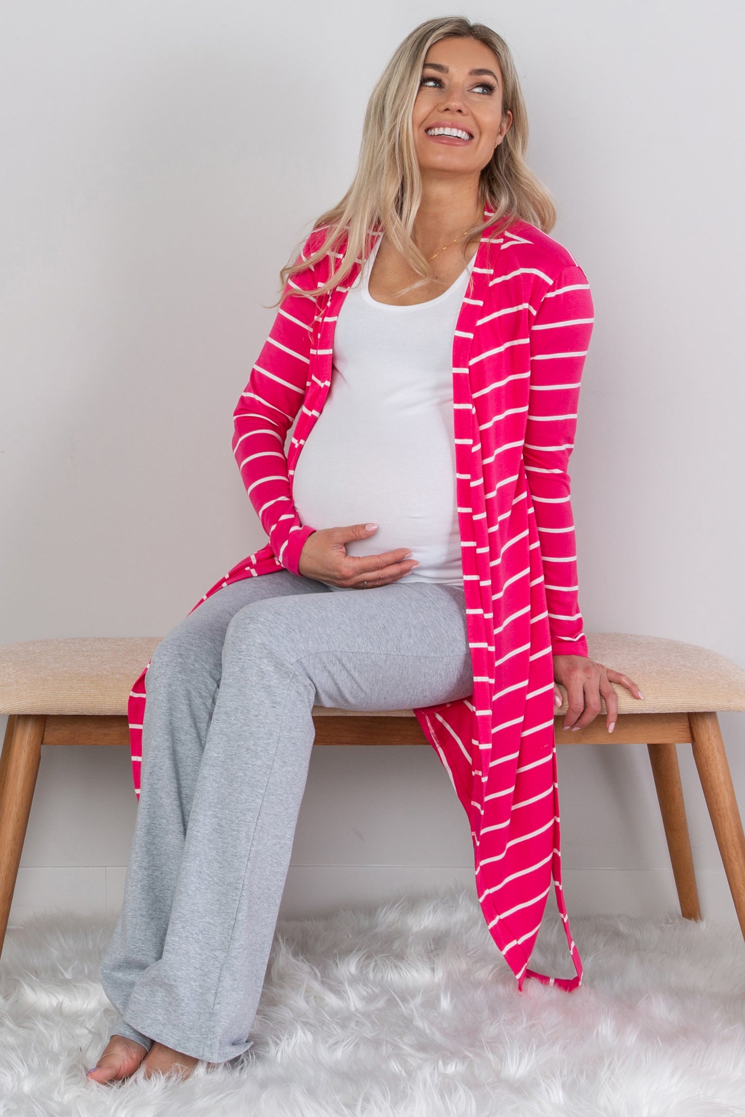 Grey Heathered Basic Maternity Lounge Pants