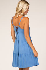 Blue Tiered Tank Dress