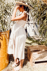 Beige Bow Strap Tiered Maternity Midi Dress