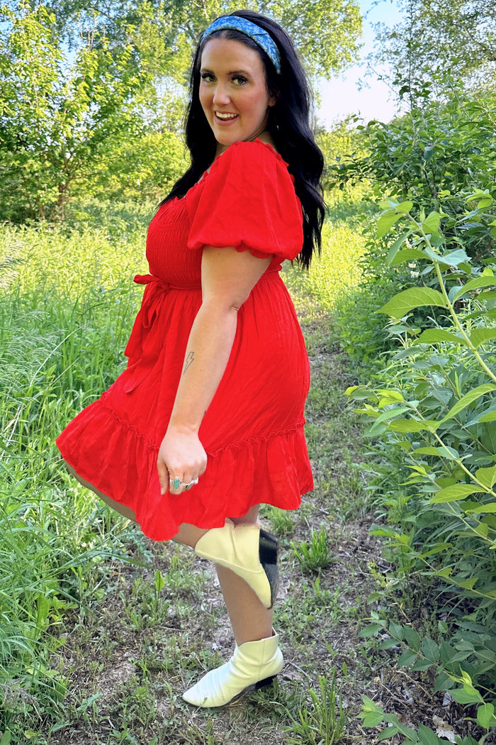 Red Smocked Dress