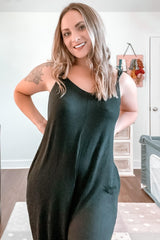 Black Cross Back Wide Leg Jumpsuit