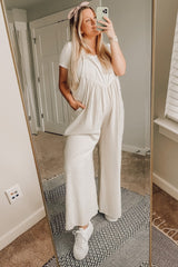 Beige Linen Overalls