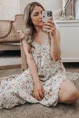 Light Mint Floral Asymmetrical Hem Dress