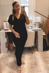 Black Wrap Tie Jumpsuit